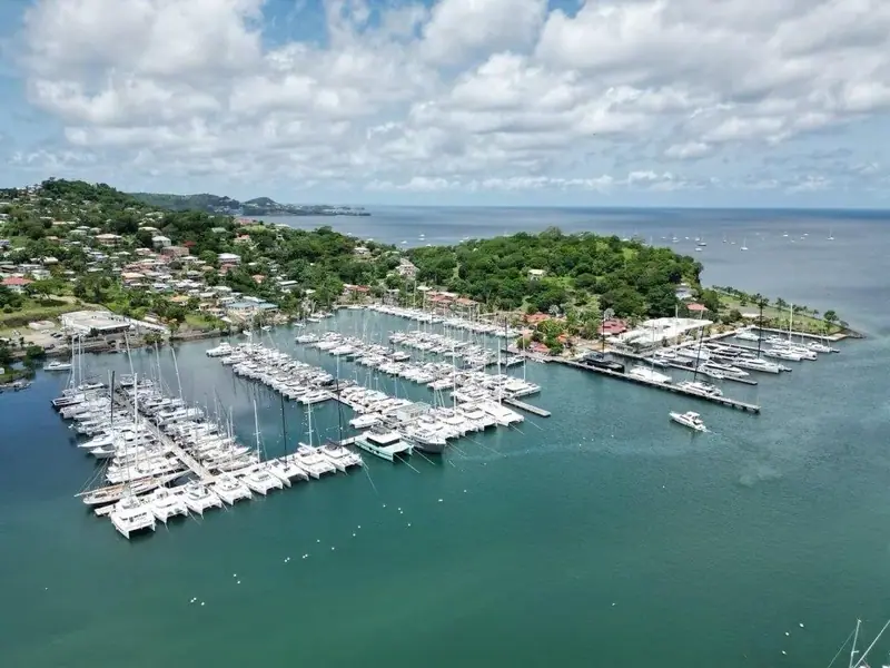 Aerial view of Port Louis Marina in Grenada