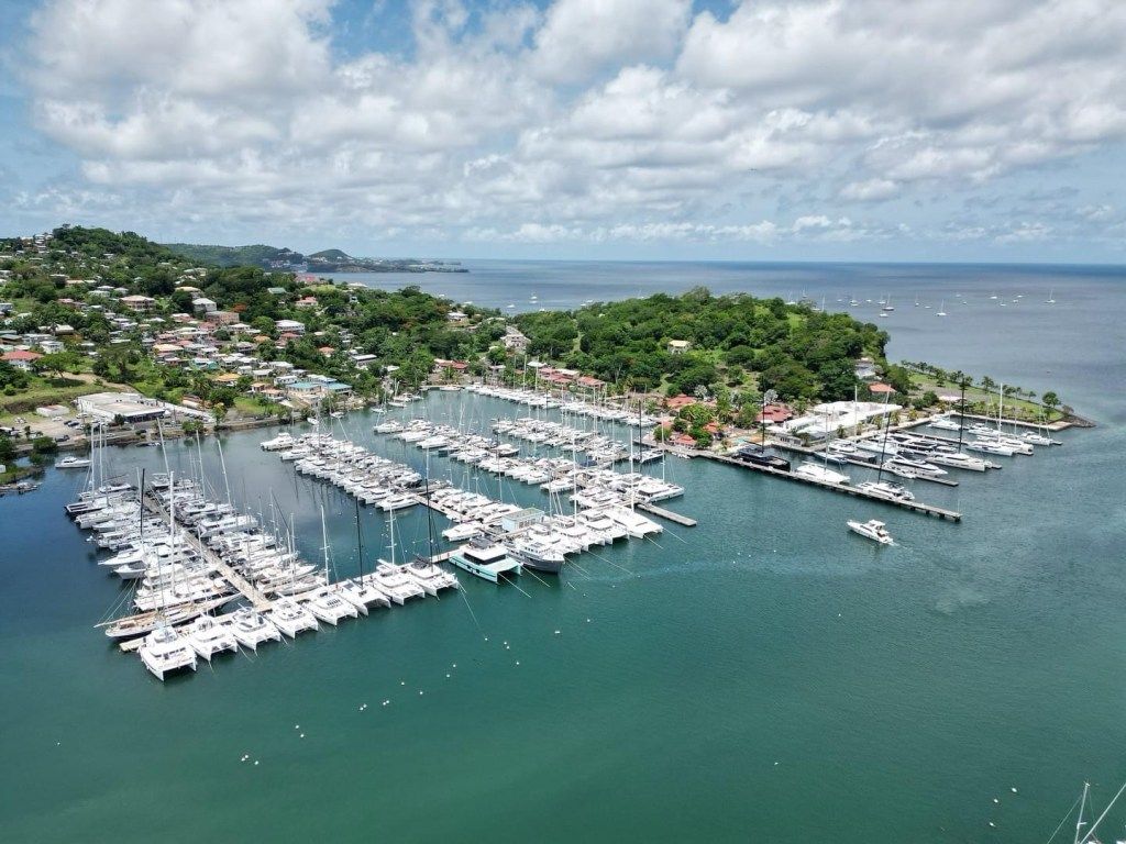 Aerial view of Port Louis Marina in Grenada