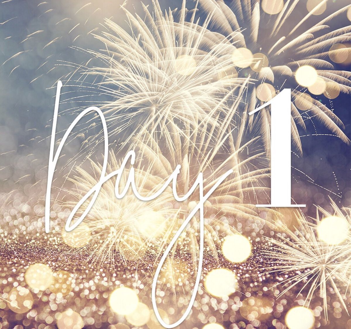 Fireworks graphic reading “Day 1”